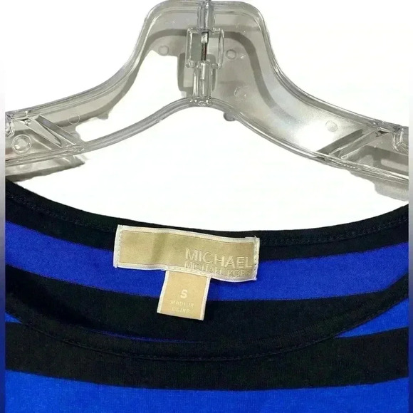 Michael Kors, Vibrant Blue Striped Casual Top, Small - Picture 3 of 7